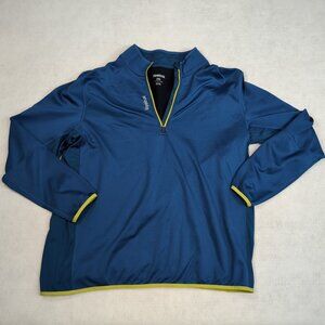 Reebok Men's Blue 1/4 Zip Pullover Thermal Jacket 2XL Breathable PlayWarm Logo